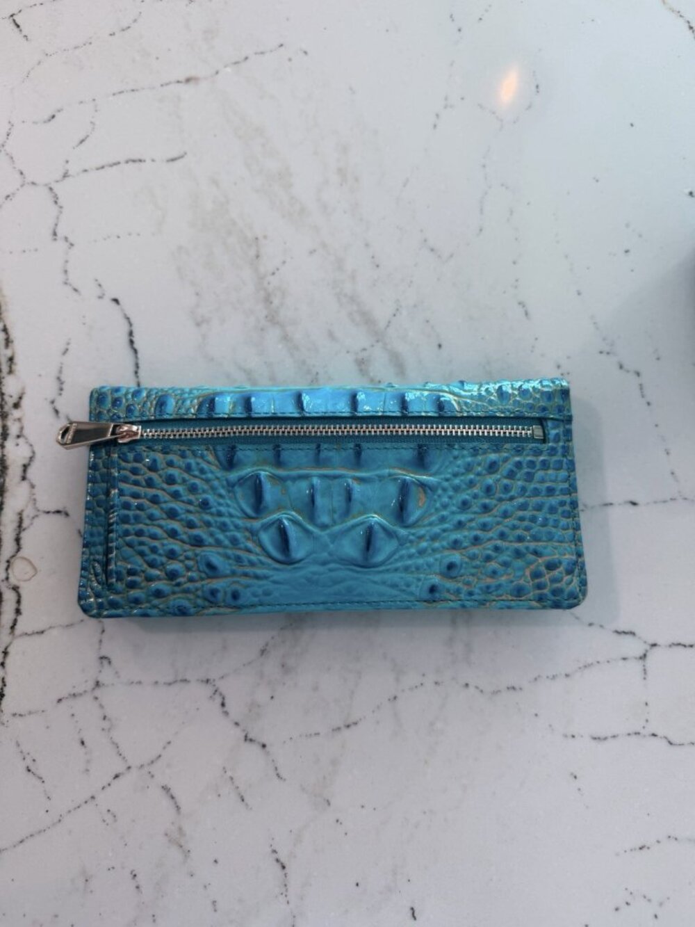 Women’s Brahmin Ady Wallet Peacock Blue Genuine Leather - Picture 3 of 7